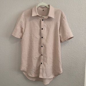 Mens Solid Button Up Shirt